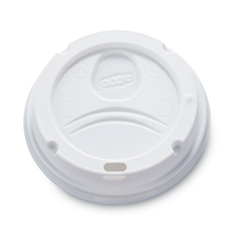 Dixie Dome Lid, Fits 10 oz to 16 oz PerfecTouch Hot Cups/12 oz to 20 oz WiseSize Hot Cups, Plastic, White, 500/Carton (DXE9542500DXCT)