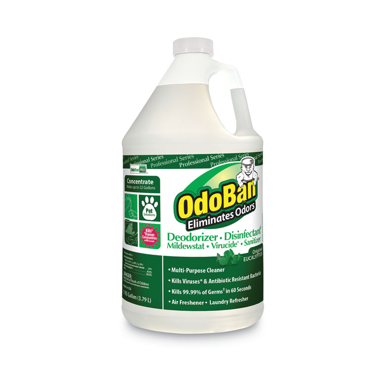 OdoBan Concentrated Odor Eliminator, Eucalyptus, 1 gal Bottle, 4/Carton (ODO911062G4)