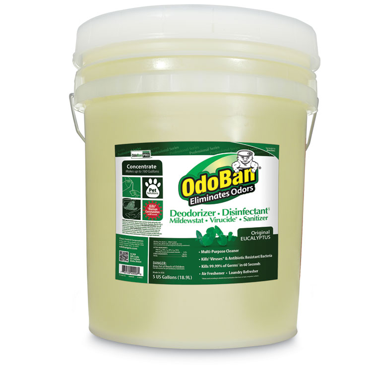 OdoBan Concentrated Odor Eliminator and Disinfectant, Eucalyptus, 5 gal Pail (ODO9110625G)