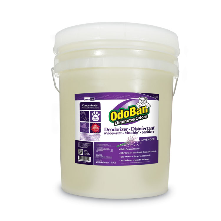 OdoBan Concentrated Odor Eliminator and Disinfectant, Lavender Scent, 5 gal Pail (ODO9111625G)