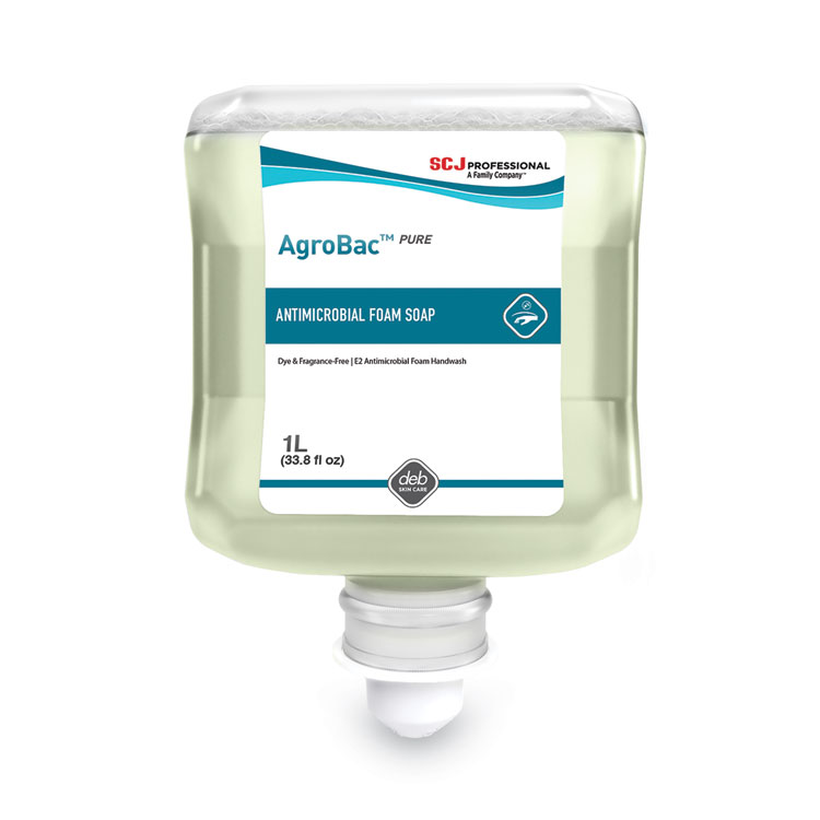 SC Johnson Professional AgroBac Pure Foam Wash Manual Cartridge Refill, Unscented, 1 L, 6/Carton (SJNAGB1L)