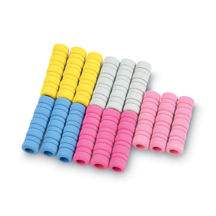 Tatco Ribbed Pencil Cushions, 1.75" Long, Assorted Colors, 50/Box (TCO19711)