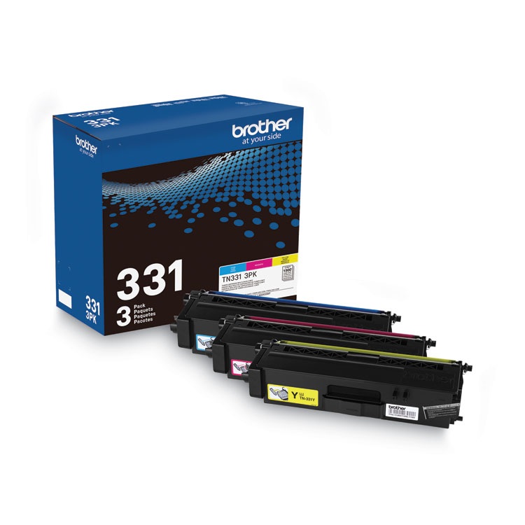 BROTHER INTL. CORP. TN3313PK Toner, 1,500 Page-Yield, Cyan/Magenta/Yellow (BRTTN3313PK)