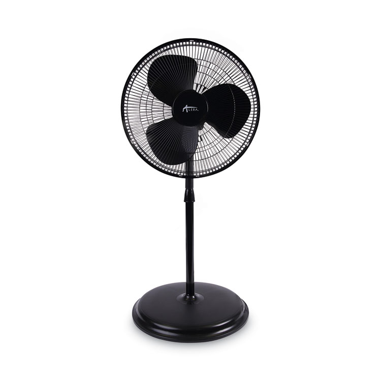 Alera 16" 3-Speed Oscillating Pedestal Stand Fan, Metal, Plastic, Black (ALEFANP16B)