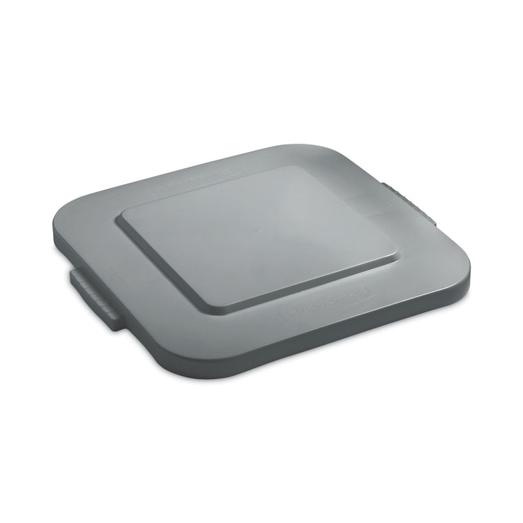 Rubbermaid Commercial Square BRUTE Lid, 24w x 24d x 2.2h, Gray, 4/Carton (RCP353900GYCT)