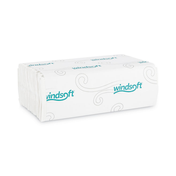 Windsoft C-Fold Paper Towels, 1-Ply, 10.2 x 13.25, White, 200/Pack, 12 Packs/Carton (WIN101)