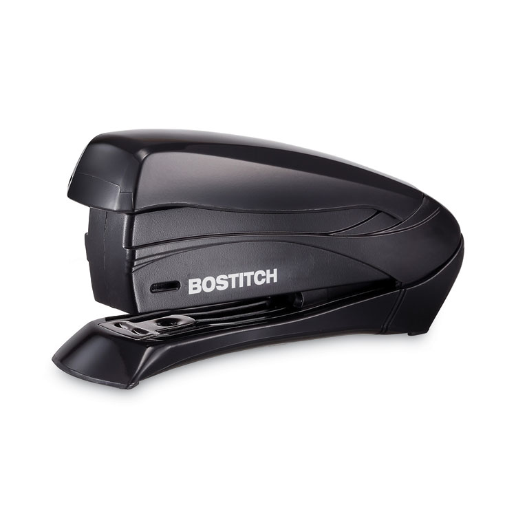 Bostitch Inspire Spring-Powered Half-Strip Compact Stapler, 15-Sheet Capacity, Black (ACI1493)