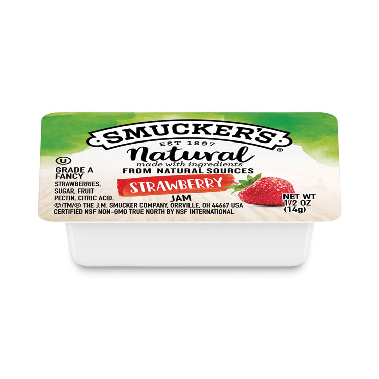 Smucker's Smuckers 1/2 Ounce Natural Jam, 0.5 oz Container, Strawberry, 200/Carton (SMU8201)
