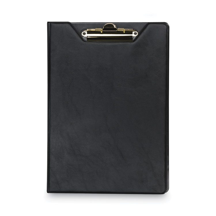 Samsill Value Padfolio, Heavyweight Sealed Vinyl, Brass Clip, Inside Front Pocket, Black (SAM71410)