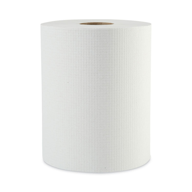 Boardwalk Hardwound Paper Towels, 1-Ply, 8" x 600 ft, White, 2" Core, 12 Rolls/Carton (BWK6261B)