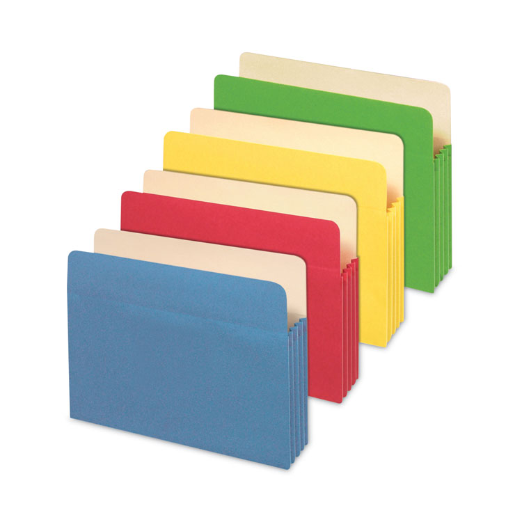 Universal Redrope Expanding File Pockets, 3.5" Expansion, Letter Size, Assorted Colors, 5/Box (UNV13562)