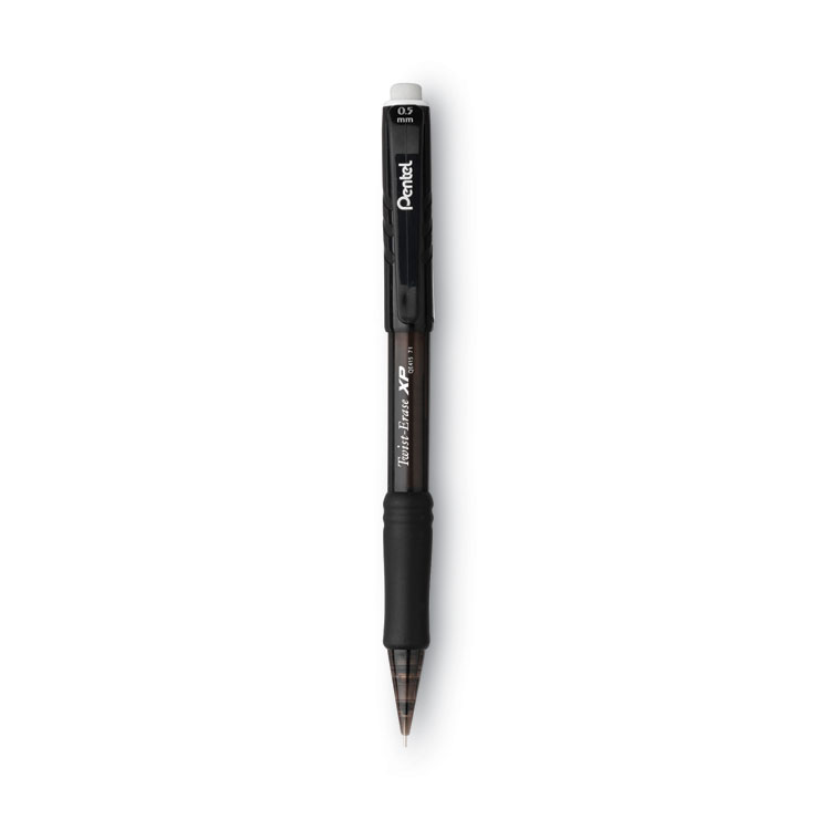 Pentel Twist-Erase EXPRESS Mechanical Pencil, 0.5 mm, HB (#2), Black Lead, Black Barrel, Dozen (PENQE415A)
