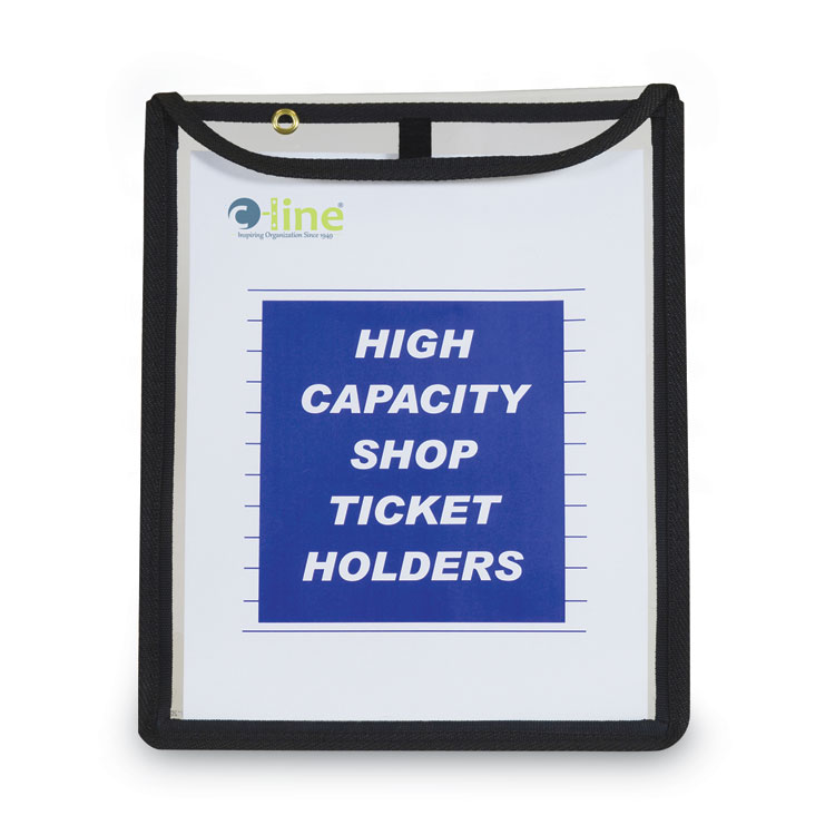 C-Line High-Capacity Stitched Shop Ticket Holders, 1" Expansion, Super Heavy-Duty, 9 x 12 Insert, Clear Front, Black Border, 15/Box (CLI39912)