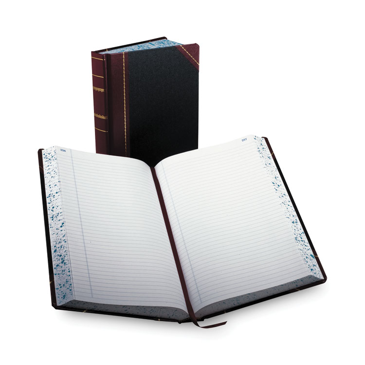 Boorum & Pease Account Record Book, Record-Style Rule, Black/Red/Gold Cover, 13.75 x 8.38 Sheets, 500 Sheets/Book (BOR9500R)