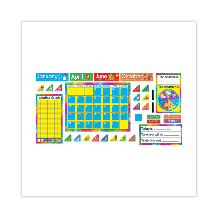 TREND Year Around Calendar Bulletin Board Set, 12-Month Calendar, 22" x 17", Assorted Colors, 106/Set (TEPT8096)