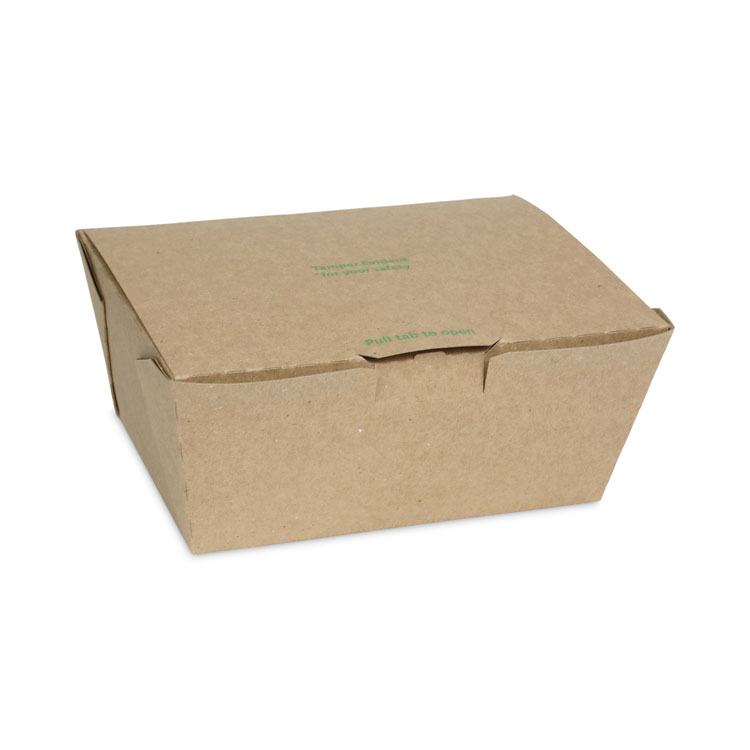 Pactiv Evergreen EarthChoice Tamper Evident OneBox Paper Box, 6.54 x 4.5 x 3.25, Brown, 160/Carton (PCTNOB03KECTE)