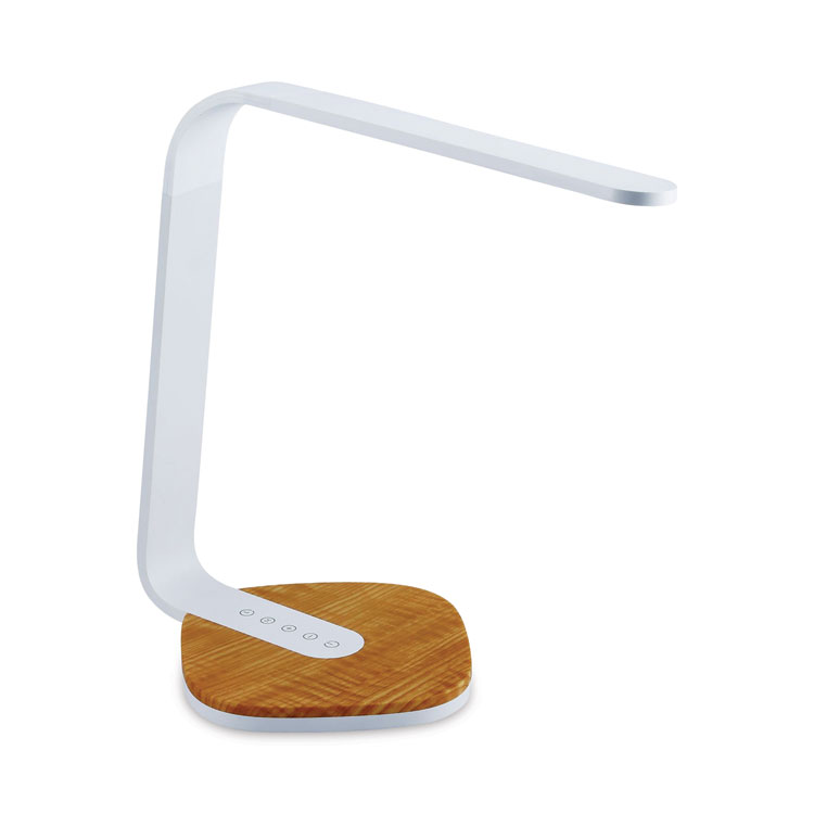 BLACK+DECKER LED Desk Lamp, White/Wood (BOSVLED1818BD)