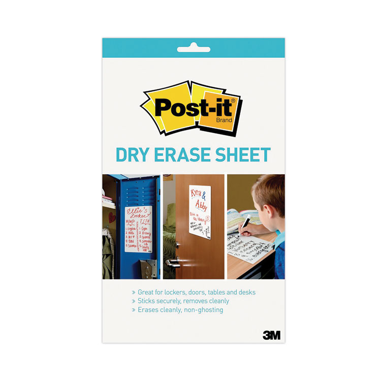 Post-it Dry Erase Sheets, Laminate Film Surface, 7" x 11.3", White, 3/Pack (MMMDEFSHEETS3PK)