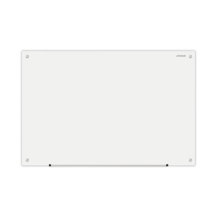 Universal Frameless Glass Marker Board, 36" x 24", White Surface (UNV43232)