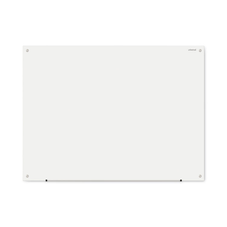 Universal Frameless Glass Marker Board, 48" x 36", White Surface (UNV43233)