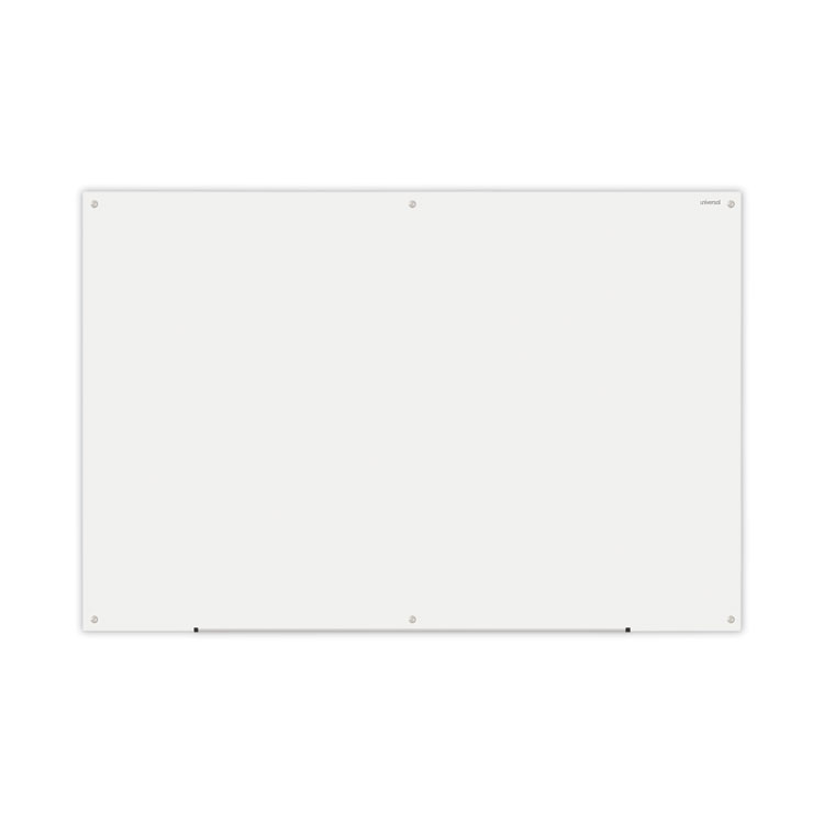 Universal Frameless Glass Marker Board, 72" x 48", White Surface (UNV43234)