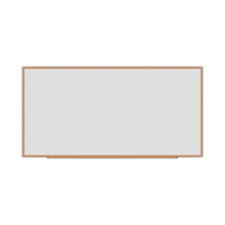 Universal Deluxe Melamine Dry Erase Board, 96" x 48", White Surface, Oak Finished Fiberboard (MDF) Frame (UNV43620)
