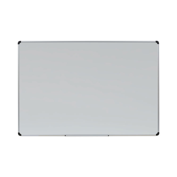 Universal Magnetic Steel Dry Erase Marker Board, 72" x 48", White Surface, Satin Aluminum Frame (UNV43735)