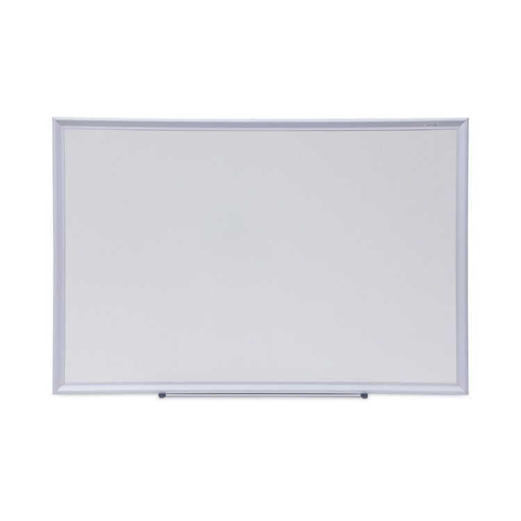 Universal Deluxe Melamine Dry Erase Board, 36" x 24", White Surface, Satin Aluminum Frame (UNV44624)