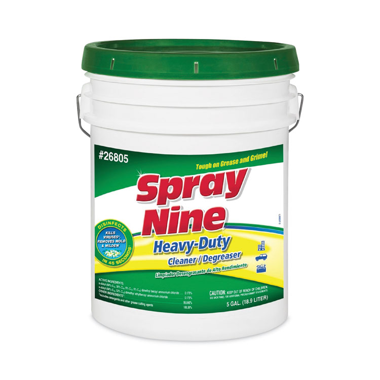 Spray Nine Heavy Duty Cleaner/Degreaser/Disinfectant, Citrus Scent, 5 gal Pail (ITW26805)