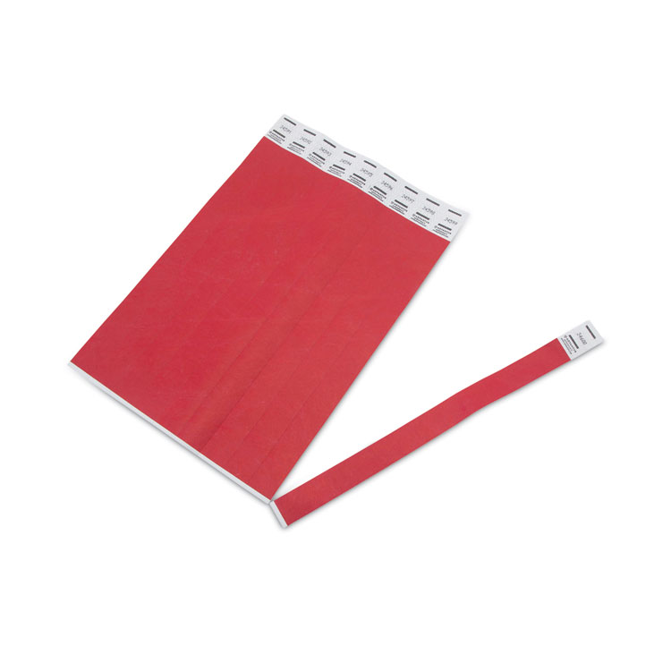 Advantus Crowd Management Wristbands, Sequentially Numbered, 9.75" x 0.75", Red, 500/Pack (AVT75510)