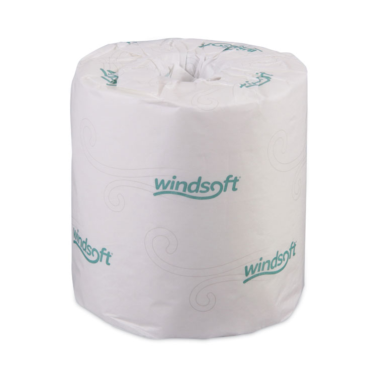 Windsoft Bath Tissue, Individually Wrapped Rolls, Septic Safe, 2-Ply, White, 500 Sheets/Roll, 96 Rolls/Carton (WIN2240B)