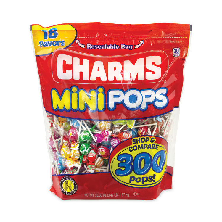 Charms Mini Pops, 3.74 lb Bag, Assorted Flavors, 300/Bag (GRR20902010)