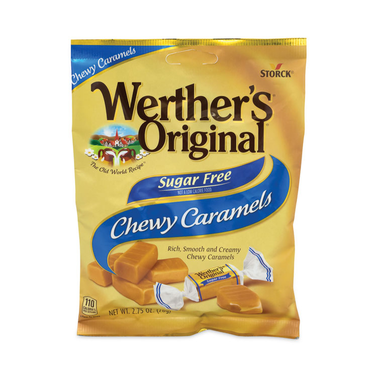 Werther's Original Sugar Free Chewy Caramel Candy, 2.75 oz Bag, 3/Pack (GRR30201006)
