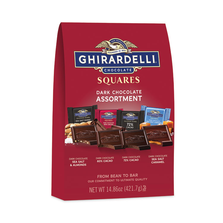 Ghirardelli Squares Premium Dark Chocolate Assortment, 14.86 oz Bag (GRR30001037)