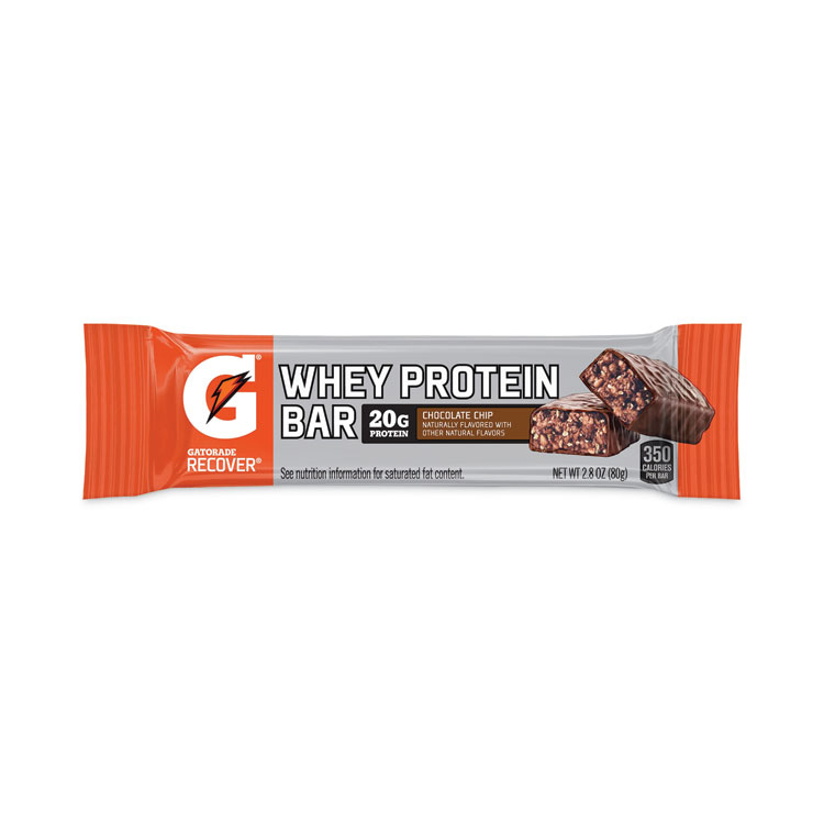 Gatorade Recover Chocolate Chip Whey Protein Bar, 2.8 oz Bar, 12 Bars/Carton (GRR29500032)