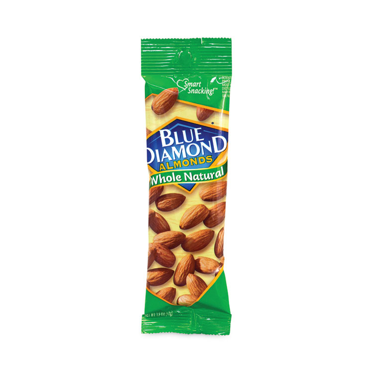 Blue Diamond Whole Natural Almonds, 1.5 oz Bag, 12 Bags/Carton (GRR20902634)