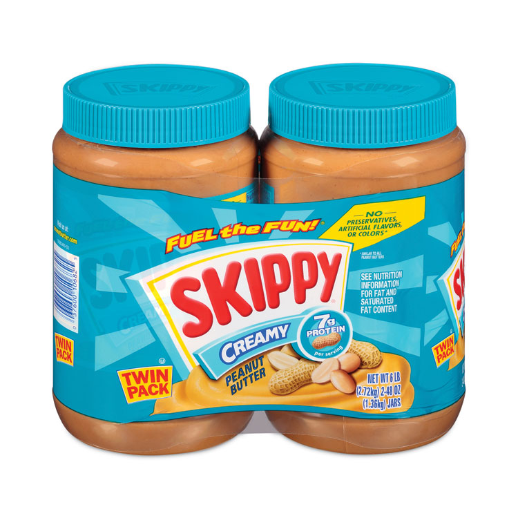 SKIPPY Creamy Peanut Butter, 48 oz Jar, 2/Pack (GRR22000483)