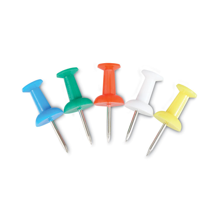 Universal Colored Push Pins, Plastic, Assorted, 0.38", 400/Pack (UNV31314)