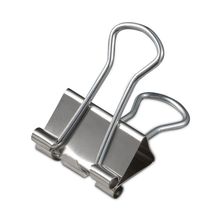 Universal Binder Clips with Storage Tub, Small, Silver, 40/Pack (UNV11240)