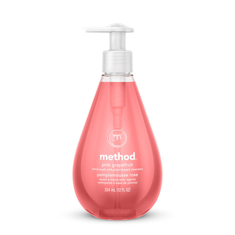 Method Gel Hand Wash, Pink Grapefruit Scent, 12 oz, 6/Carton (MTH00039CT)