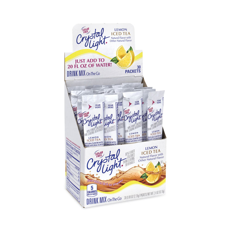 Crystal Light On-The-Go Sugar-Free Drink Mix, Iced Tea, 0.08 oz Single-Serving Tubes, 30/Box, 2 Boxes/Carton (GRR30700159)