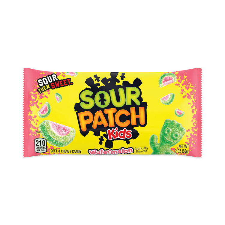 Sour Patch Kids Chewy Candy, Watermelon, 2 oz Bags, 24/Carton (GRR30400004)