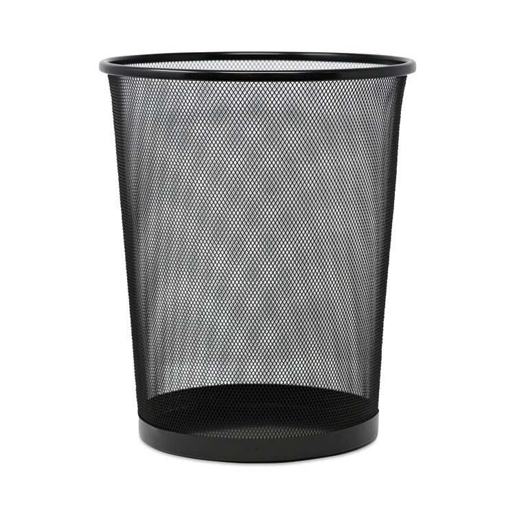 Universal Mesh Wastebasket, 18 qt, Steel Mesh, Black (UNV20008)