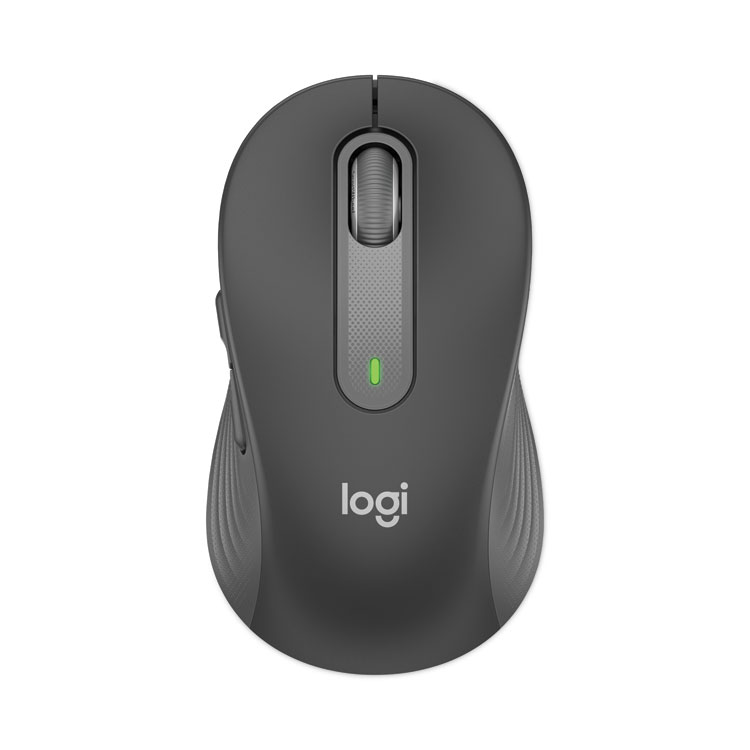 Logitech Signature M650 for Business Wireless Mouse, Large, 2.4 GHz Frequency, 33 ft Wireless Range, Right Hand Use, Graphite (LOG910006346)