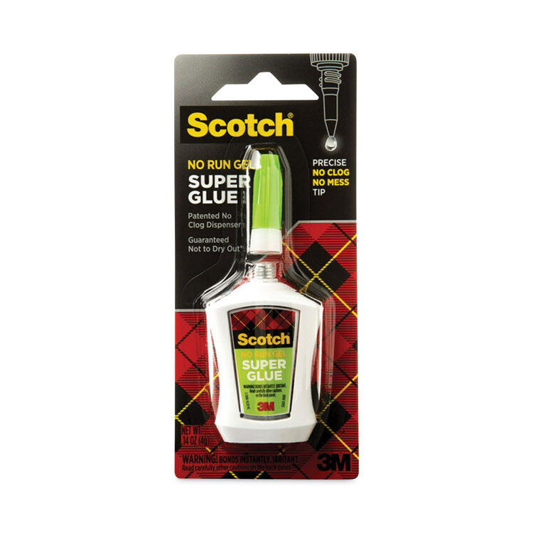 Scotch Super Glue No-Run Gel with Precision Applicator, 0.14 oz, Dries Clear (MMMAD125)