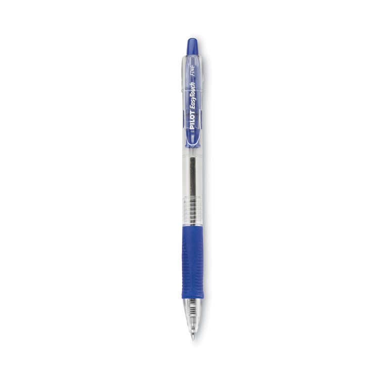 Pilot EasyTouch Ballpoint Pen, Retractable, Fine 0.7 mm, Blue Ink, Clear Barrel, Dozen (PIL32211)