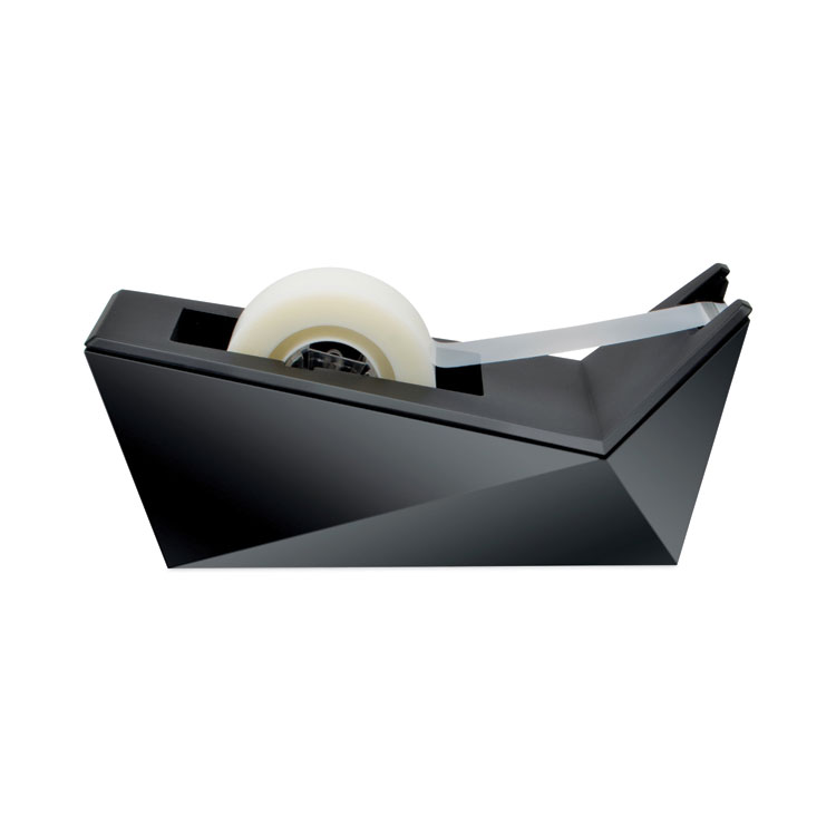 Scotch Facet Design One-Handed Dispenser with One Roll of Tape, 1" Core, Plastic, Black (MMMC17MB0)