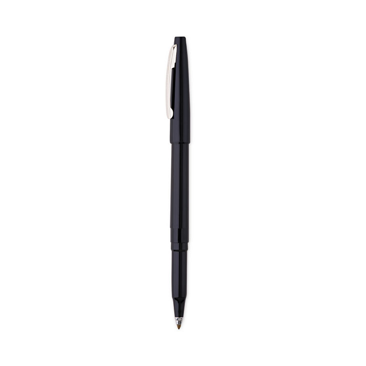 Pentel Rolling Writer Rollerball Pen, Stick, Medium 0.8 mm, Black Ink, Black Barrel, Dozen (PENR100A)