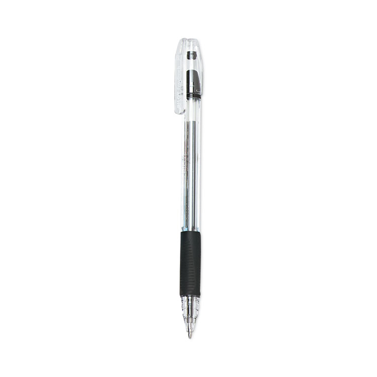 Pilot EasyTouch Ballpoint Pen, Stick, Medium 1 mm, Black Ink, Clear/Black Barrel, Dozen (PIL32010)