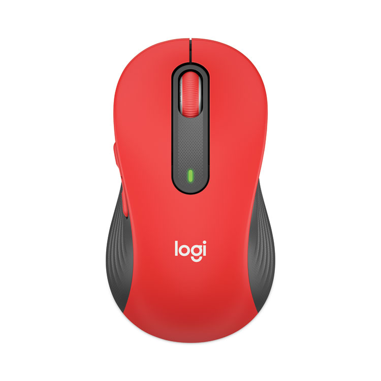 Logitech Signature M650 Wireless Mouse, Large, 2.4 GHz Frequency, 33 ft Wireless Range, Right Hand Use, Red (LOG910006358)